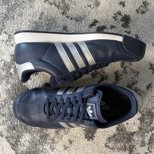 Adidas Samoa Navy Silver Men's‎ Athletic Lifestyle Sneakers Shoes Size 9.5
